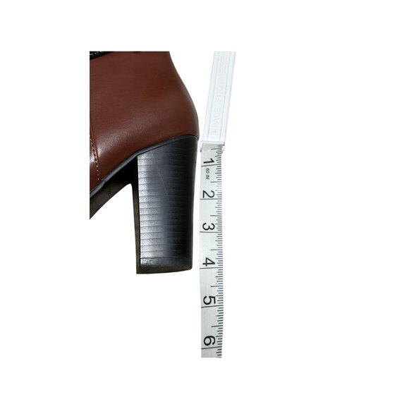 Olivia Miller Brown Ankle Boots With Chain Embellishment Fall Winter Fashion  6 - Picture 8 of 8